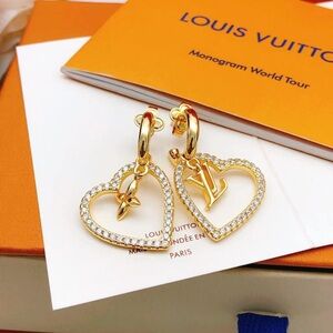 Louis Vuitton Gold and Silver Heart Earrings